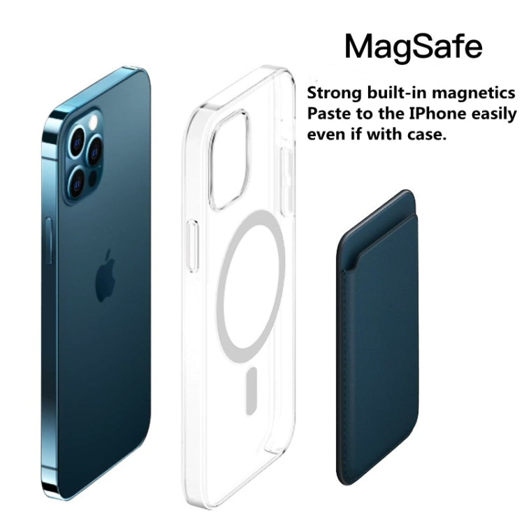 MagSafe Magnetic Leather Card Case Holster For iPhone (Indigo Sea BLue)