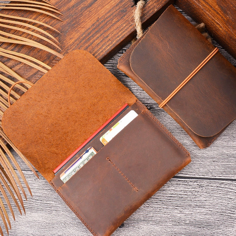 Crazy Horse Skin  Passport Bag Document Holder Retro Boarding Pass Wallet Card Holder(Brown)