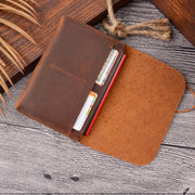Crazy Horse Skin  Passport Bag Document Holder Retro Boarding Pass Wallet Card Holder(Brown)