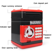 Password Safe Deposit Box Children Automatic Savings ATM Machine Toy, Colour: Black Red