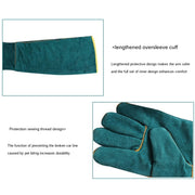 Reptile Anti-Bite Gloves 62cm Length Pet Protective Gloves(Blue)