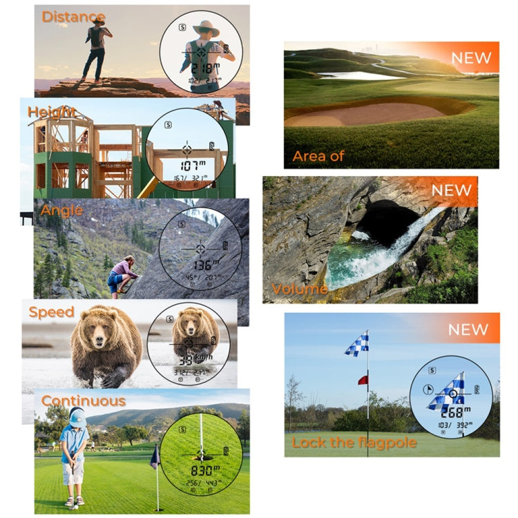 SNDWAY Rangefinder Instrument Outdoor Telescope Golf Measuring Instrument, Model: SW1000B 1000m