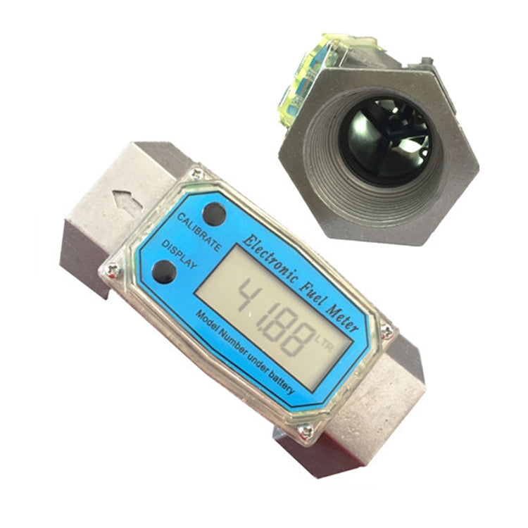 BD-H01 Electronic Display Turbine Flow Meter Metering Diesel Kerosene Methanol Urea Flow Meter Count Flow Meter, Specification: 1 Inch