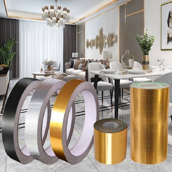 Home Decoration Self-Adhesive Ceiling Beauty Sideline Tile Beauty Seam Sticker, Specification: 5cmx10m(Brushed Silver)