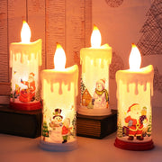 Christmas Decoration Night Light LED Simulation Flame Candle Light(B-Snowman)