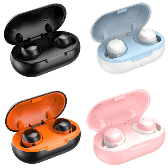 TWS-22 Bluetooth 5.0 In-Ear Sports Water-resistant Noise Cancelling Touch Control Mini Headphones(Pink)