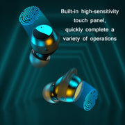 TWS-22 Bluetooth 5.0 In-Ear Sports Water-resistant Noise Cancelling Touch Control Mini Headphones(Pink)