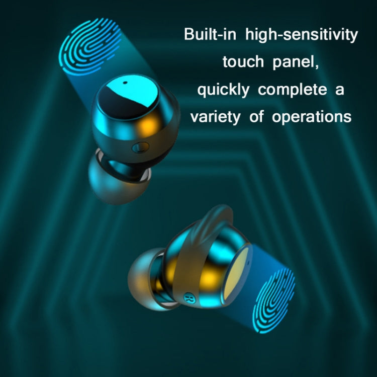 TWS-22 Bluetooth 5.0 In-Ear Sports Water-resistant Noise Cancelling Touch Control Mini Headphones(White)