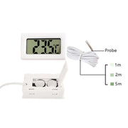 2 PCS Fish Tank Digital Thermometer Water-resistant Probe Electronic Measuring Thermometer, Line Length:  2m (White)