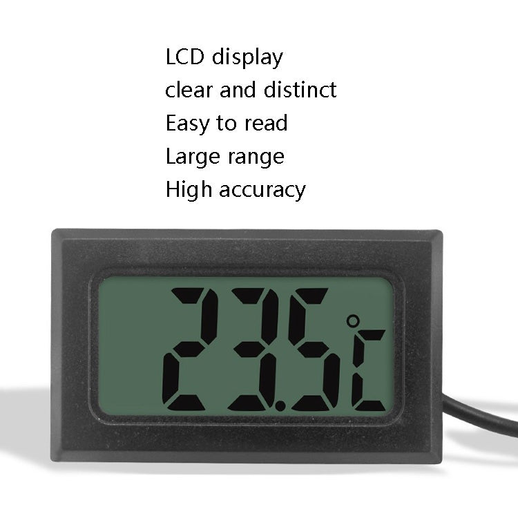2 PCS Fish Tank Digital Thermometer Water-resistant Probe Electronic Measuring Thermometer, Line Length:  2m (White)