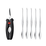 Crab Tool 304 Stainless Steel Crab Fork Crab Scissors Crab Needle,Style: 5 Fork 1 Knife