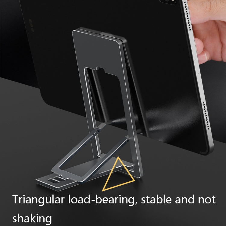 HZ10 Slim Portable Desktop Live Stand Multifunctional Folding Mobile Phone Holder(Gray)