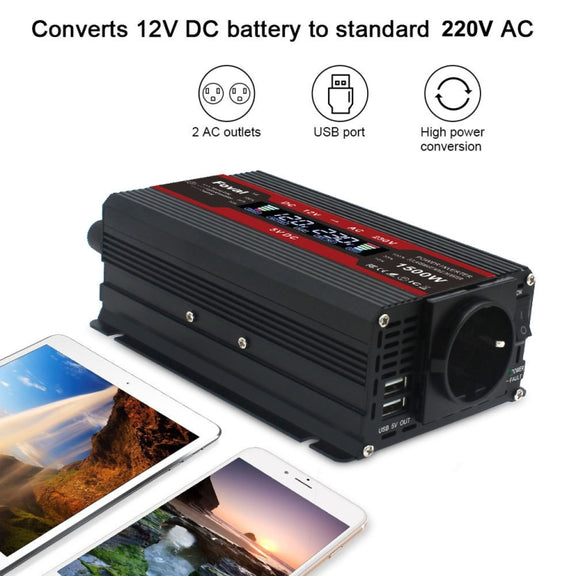 2000W LCD Smart Home Car Inverter 12V To 220V Power Converter