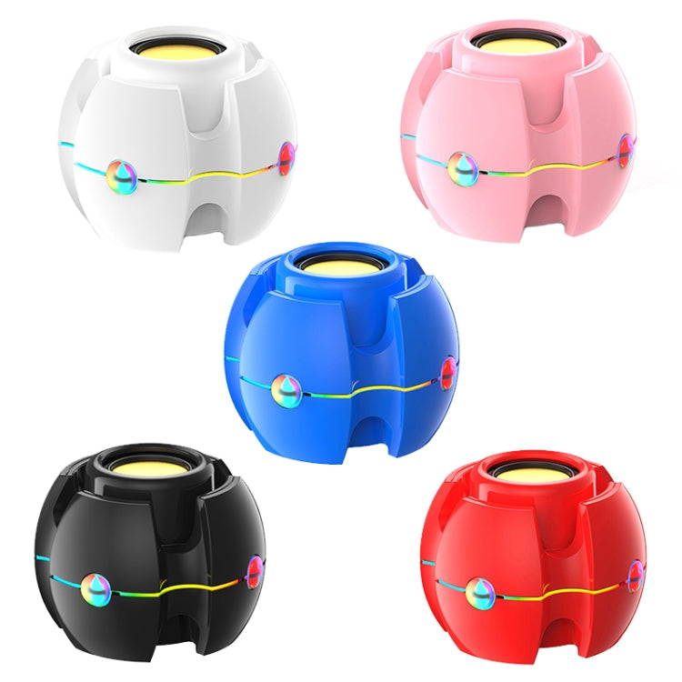 RGB Light Effect Gyro Shape Wireless Bluetooth Audio(White)