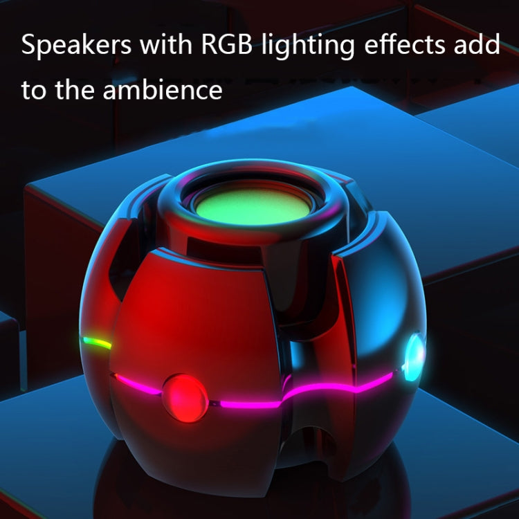 RGB Light Effect Gyro Shape Wireless Bluetooth Audio(Blue)