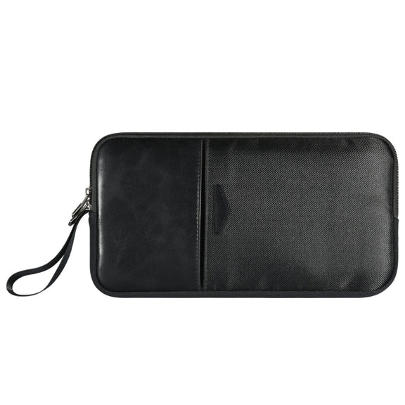Universal PU Leather + Nylon Water-resistant Zipper Portable Keyboard Storage Bag For Apple Wireless Keyboard A1314 & Magic Keyboard A1644(Black)