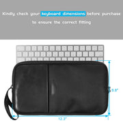 Universal PU Leather + Nylon Water-resistant Zipper Portable Keyboard Storage Bag For Apple Wireless Keyboard A1314 & Magic Keyboard A1644(Black)