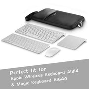 Universal PU Leather + Nylon Water-resistant Zipper Portable Keyboard Storage Bag For Apple Wireless Keyboard A1314 & Magic Keyboard A1644(Black)