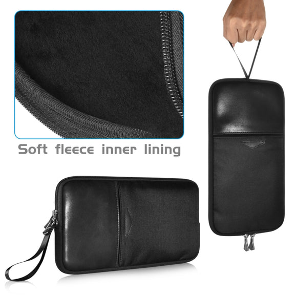Universal PU Leather + Nylon Water-resistant Zipper Portable Keyboard Storage Bag For Apple Wireless Keyboard A1314 & Magic Keyboard A1644(Black)