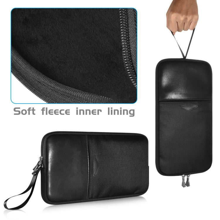 Universal PU Leather + Nylon Water-resistant Zipper Portable Keyboard Storage Bag For Apple Wireless Keyboard A1314 & Magic Keyboard A1644(Black)