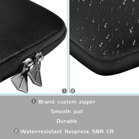 Universal PU Leather + Nylon Water-resistant Zipper Portable Keyboard Storage Bag For Apple Wireless Keyboard A1314 & Magic Keyboard A1644(Black)