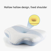 P10 Memory Foam Slow Rebound Pillow Neck Protector Memory Foam Pillow, Dimensions: 60 x 43 x 11cm(White Blue)