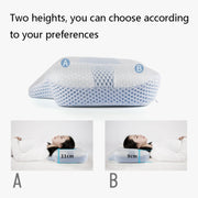 P10 Memory Foam Slow Rebound Pillow Neck Protector Memory Foam Pillow, Dimensions: 60 x 43 x 11cm(White Blue)