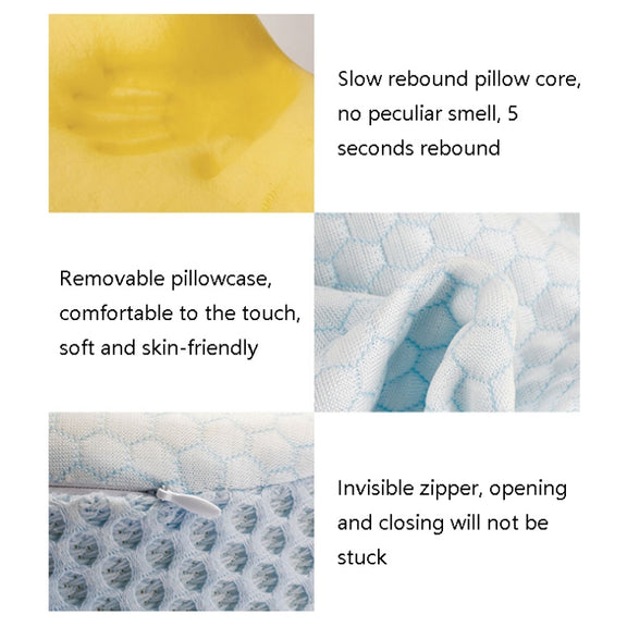 P10 Memory Foam Slow Rebound Pillow Neck Protector Memory Foam Pillow, Dimensions: 60 x 43 x 11cm(White Blue)
