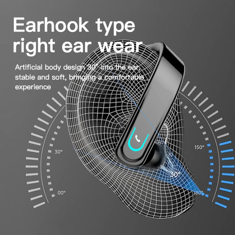 YX18 Bluetooth 5.1 Earhook Business Sport Single Ear Headphone(Black)
