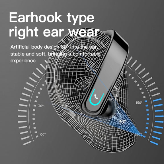 YX18 Bluetooth 5.1 Earhook Business Sport Single Ear Headphone(Black)