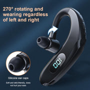 Q20 Bluetooth 5.2 Business Digital Display Sports Earhook Stereo Earphone(White)