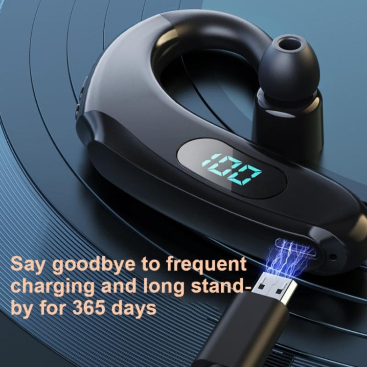 Q20 Bluetooth 5.2 Business Digital Display Sports Earhook Stereo Earphone(Black)