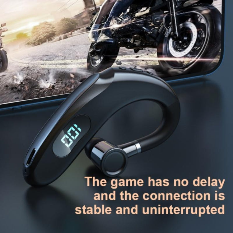 Q20 Bluetooth 5.2 Business Digital Display Sports Earhook Stereo Earphone(White)