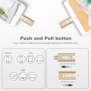 32GB Micro USB + 8 Pin + USB 2.0 3 in 1 Mobile Phone Computer U-Disk(Rose Gold)