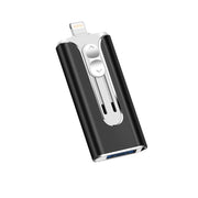 64GB Micro USB + 8 Pin + USB 2.0 3 in 1 Mobile Phone Computer U-Disk(Black)