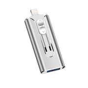 64GB Micro USB + 8 Pin + USB 2.0 3 in 1 Mobile Phone Computer U-Disk(Silver)