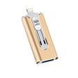 128GB Micro USB + 8 Pin + USB 2.0 3 in 1 Mobile Phone Computer U-Disk(Gold) - U Disk & Card Reader by PMC TechLife | Online Shopping South Africa | PMC TechLife | Buy Now Pay Later Mobicred