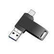 32GB USB 3.0 + 8 Pin + USB-C / Type-C 3 in 1 Phone Computer Metal Rotatable U-Disk(Black) - U Disk & Card Reader by PMC TechLife | Online Shopping South Africa | PMC TechLife