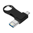 32GB USB 3.0 + 8 Pin + USB-C / Type-C 3 in 1 Mobile Computer Metal U-Disk(Black) - U Disk & Card Reader by PMC TechLife | Online Shopping South Africa | PMC TechLife