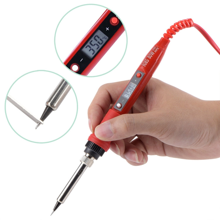 Metallic LCD Temperature Regulating Soldering Iron And Soldering Iron Tip Set Electric Soldering Iron Welding Tool(110V US Plug Black Head Black)