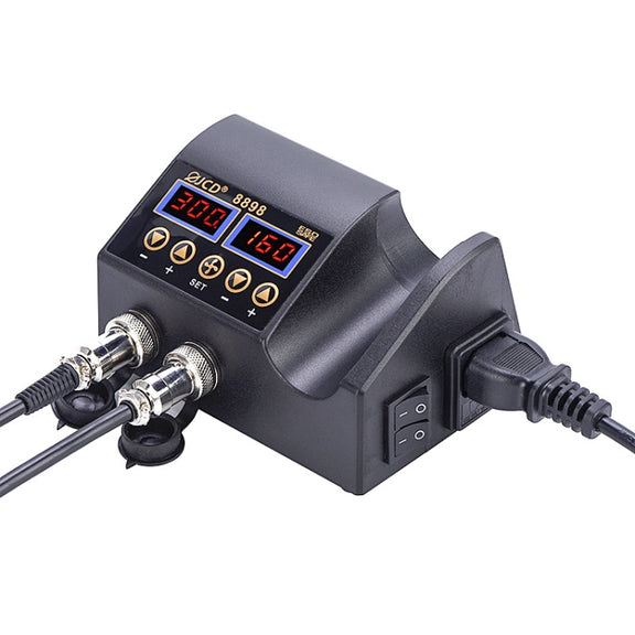 Hot Air Desoldering Station Dual Digital Display Two In One Temperature Control Electric Soldering Iron Soldering Station, EU Plug