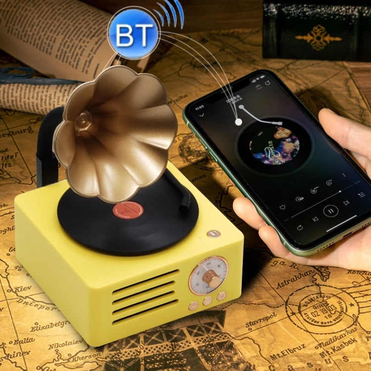 T15 Petunia Retro Vinyl Record Player Wireless Multifunction Mini Bluetooth Audio(Blue)