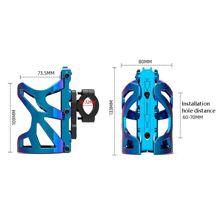 SMCP5456 Motorcycle Drink Holder Bicycle Cup Rack Kettle Frame Modified Accessories, Colour: With Pipe Clamp (Black)