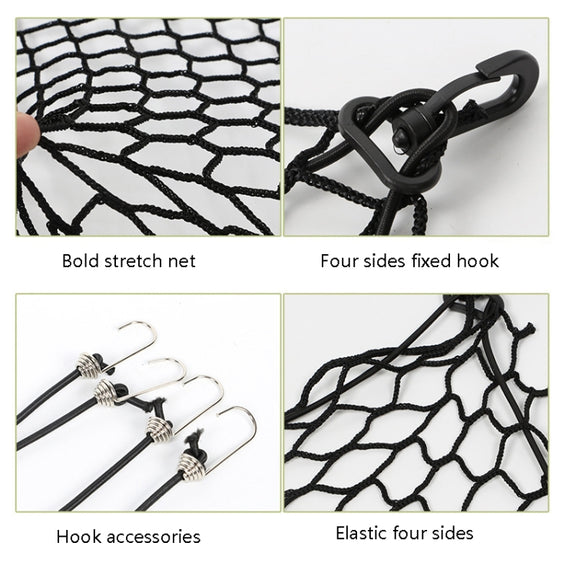 Car Pet Isolation Net Car Back Seat Dog Barrier Safety Net(120x70cm 4 Side Rubber Band)