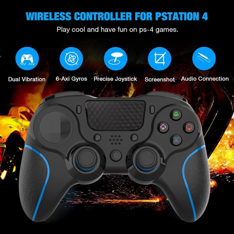 MB-P913 PC Six-Axis Somatosensory Back Key Programming Dual Vibration Bluetooth Gamepad For PS4 Pro(Black White)