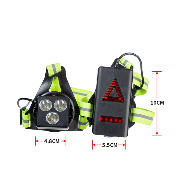 Outdoor Sports Running Light Water-resistant Night Riding Light Highlight Rechargeable Mountaineering Light Chest Warning Light