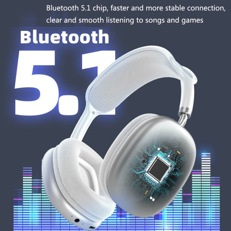 P9 Bluetooth 5.1 Subwoofer Wireless Headset Support AUX / TF Card(Blue)