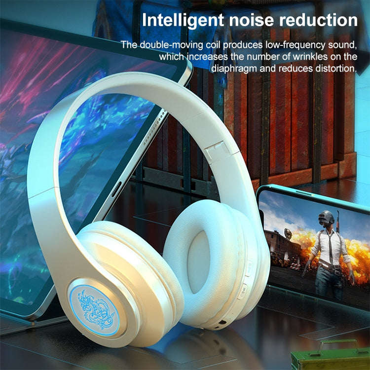 B39 Wireless Bluetooth Headset Subwoofer With Breathing Light Support TF Card(Black Red)