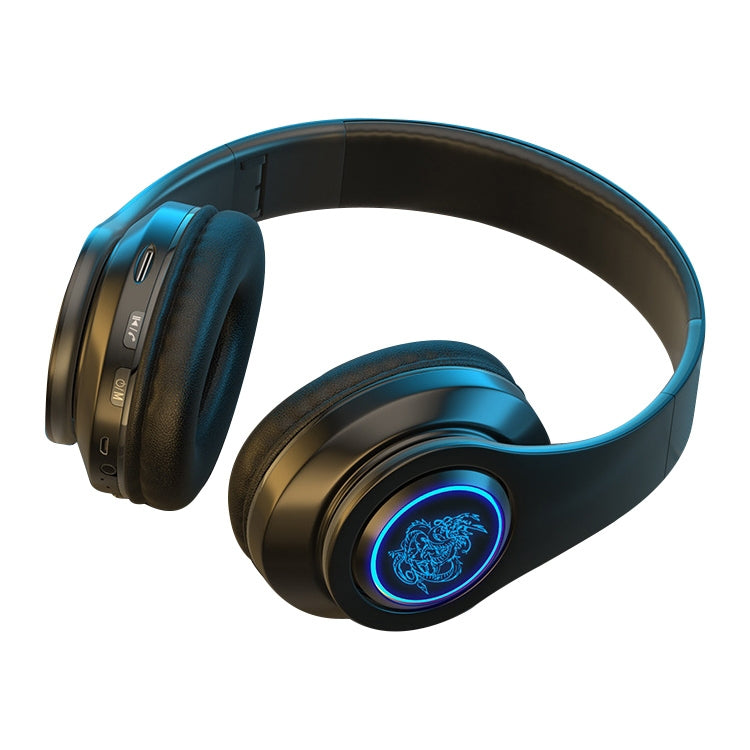B39 Wireless Bluetooth Headset Subwoofer With Breathing Light Support TF Card(Black)