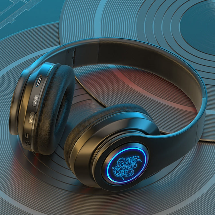 B39 Wireless Bluetooth Headset Subwoofer With Breathing Light Support TF Card(Black)